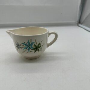 Vintage Sabin Creamer SAB76" Blue Green Gray  Flowers Serveware